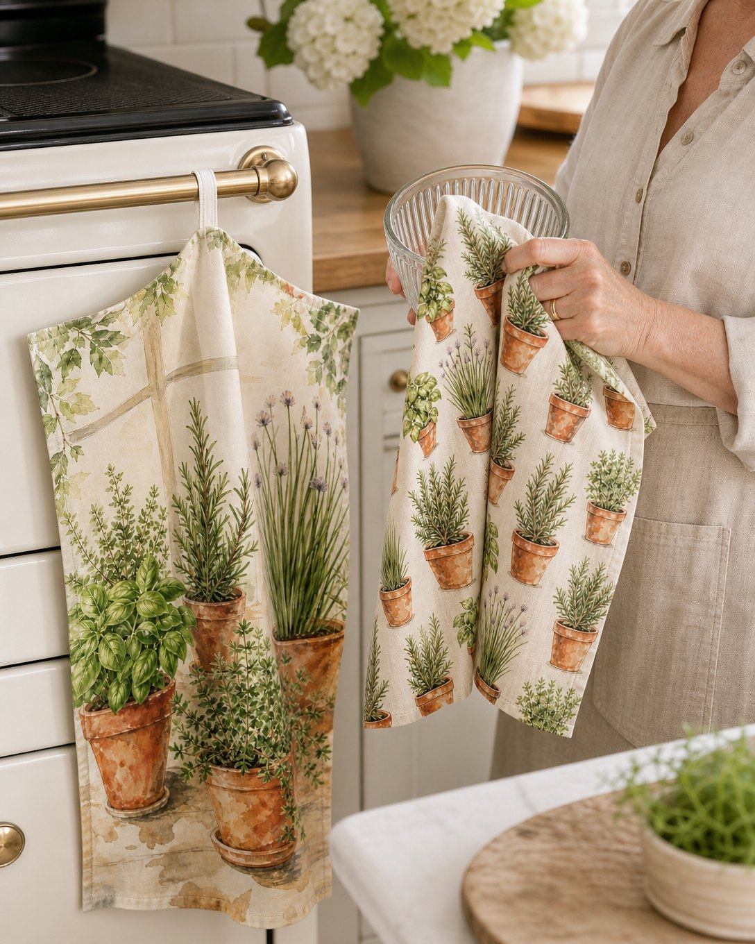 Windowsill Herbs Tea Towel Set, image 5