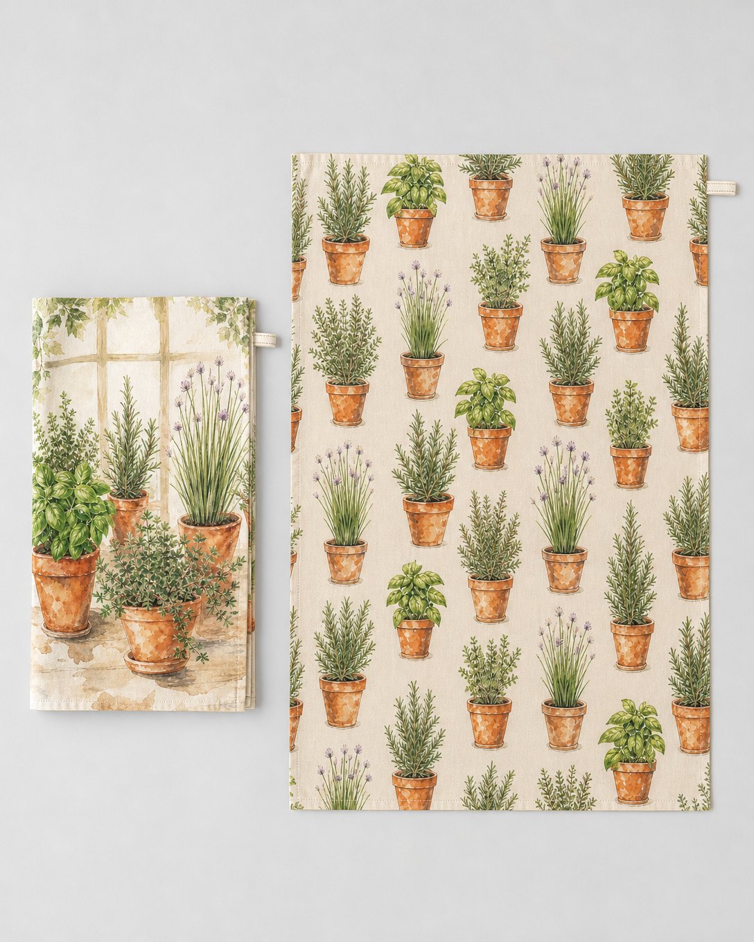 Windowsill Herbs Tea Towel Set, image 3