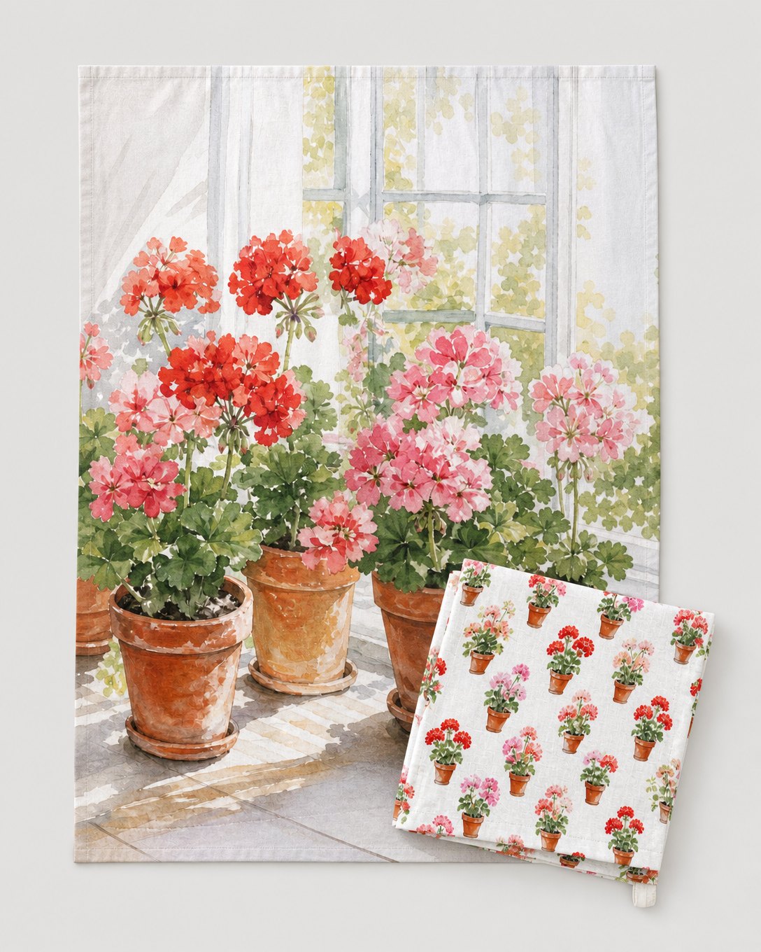 Geranium Sill Tea Towel Set, image 2