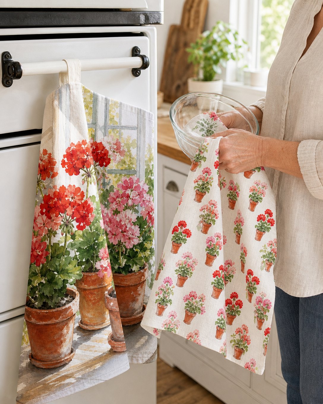 Geranium Sill Tea Towel Set, image 5