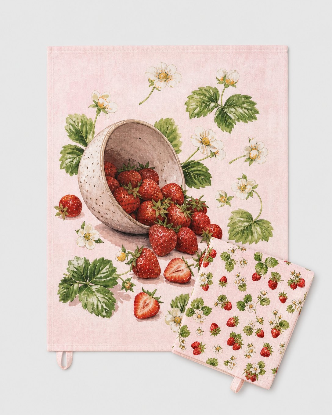Strawberry Bowl Tea Towel Set, image 2