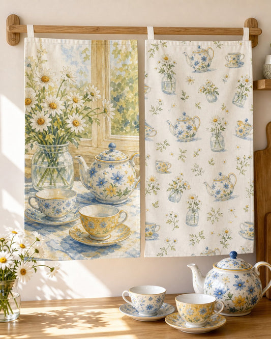 Teatime Daisies Tea Towel Set, image 1