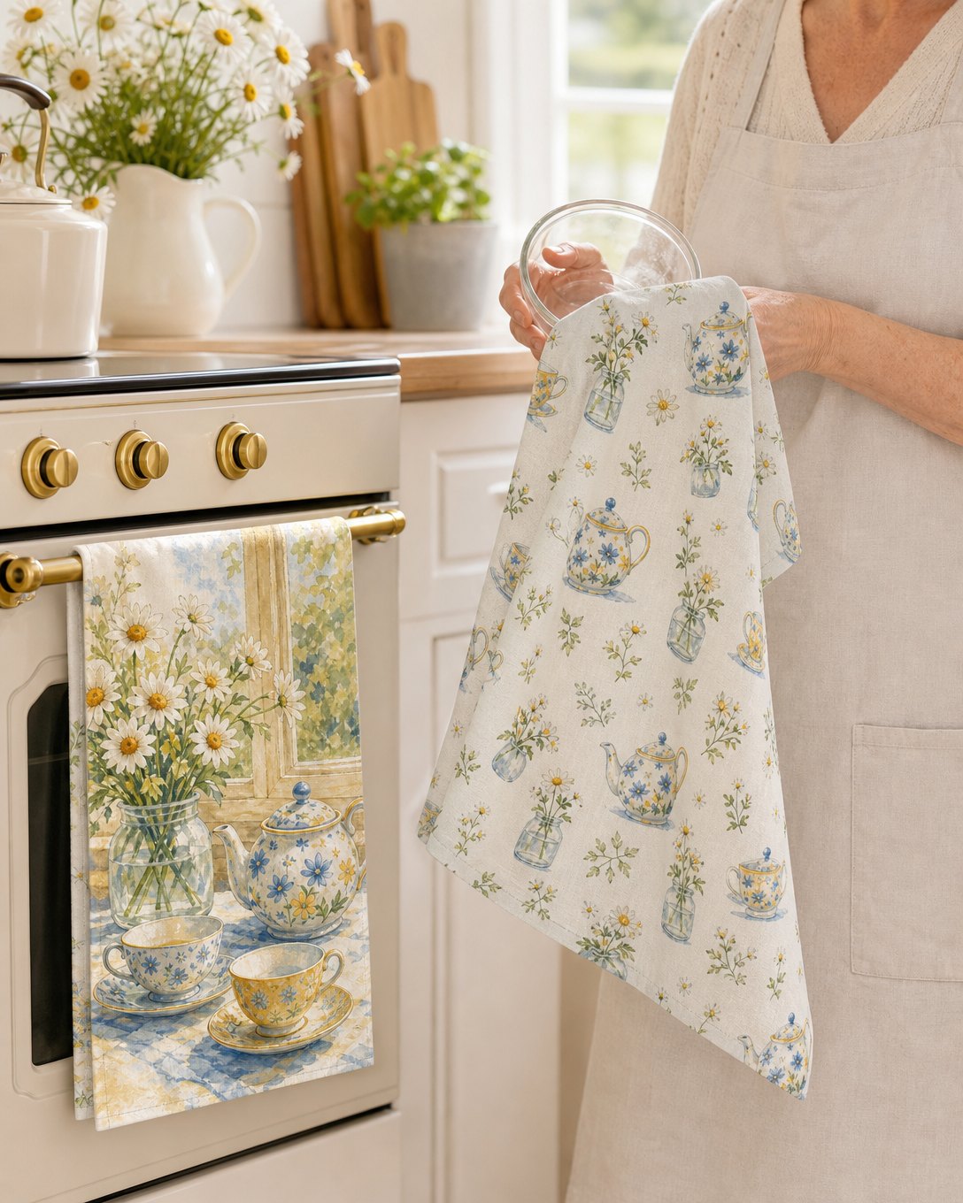 Teatime Daisies Tea Towel Set, image 5
