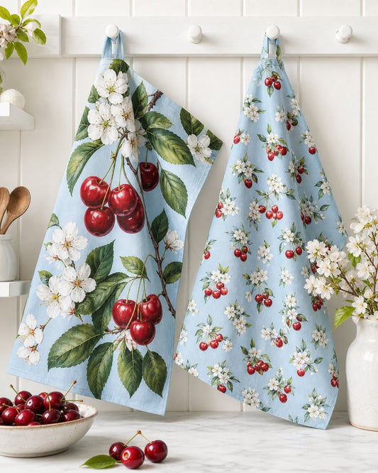 Cherry Branch Tea Towel Set, image 1