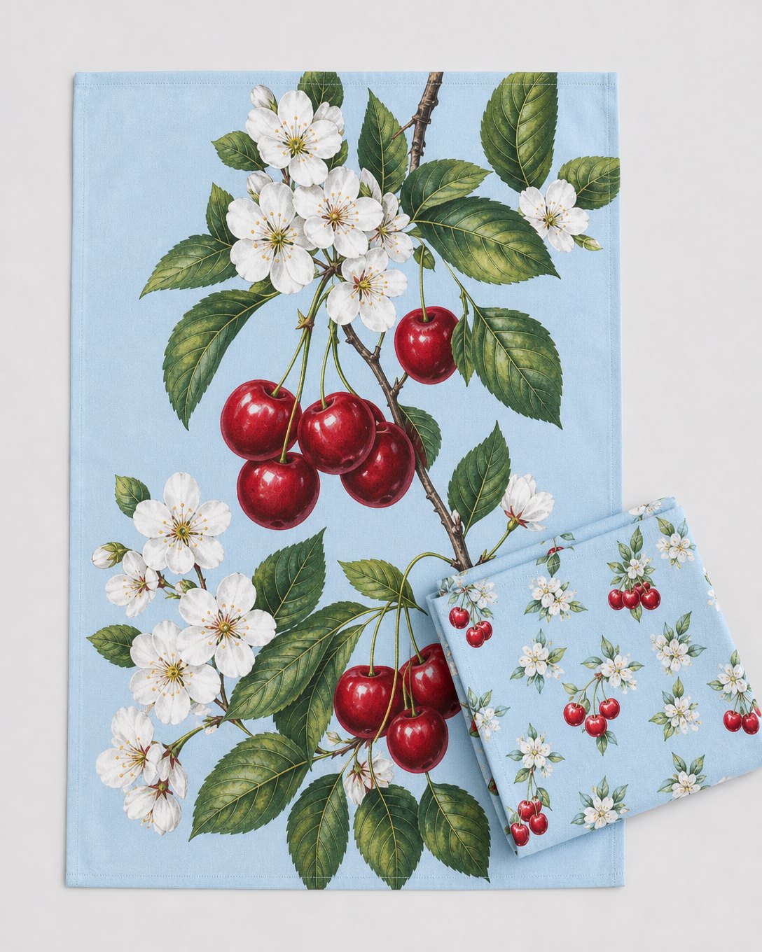 Cherry Branch Tea Towel Set, image 2