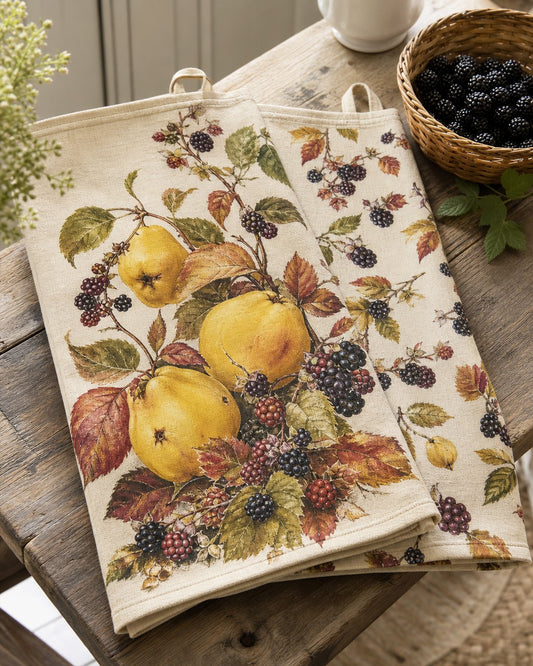 Hedgerow Quince Tea Towel Set, image 1