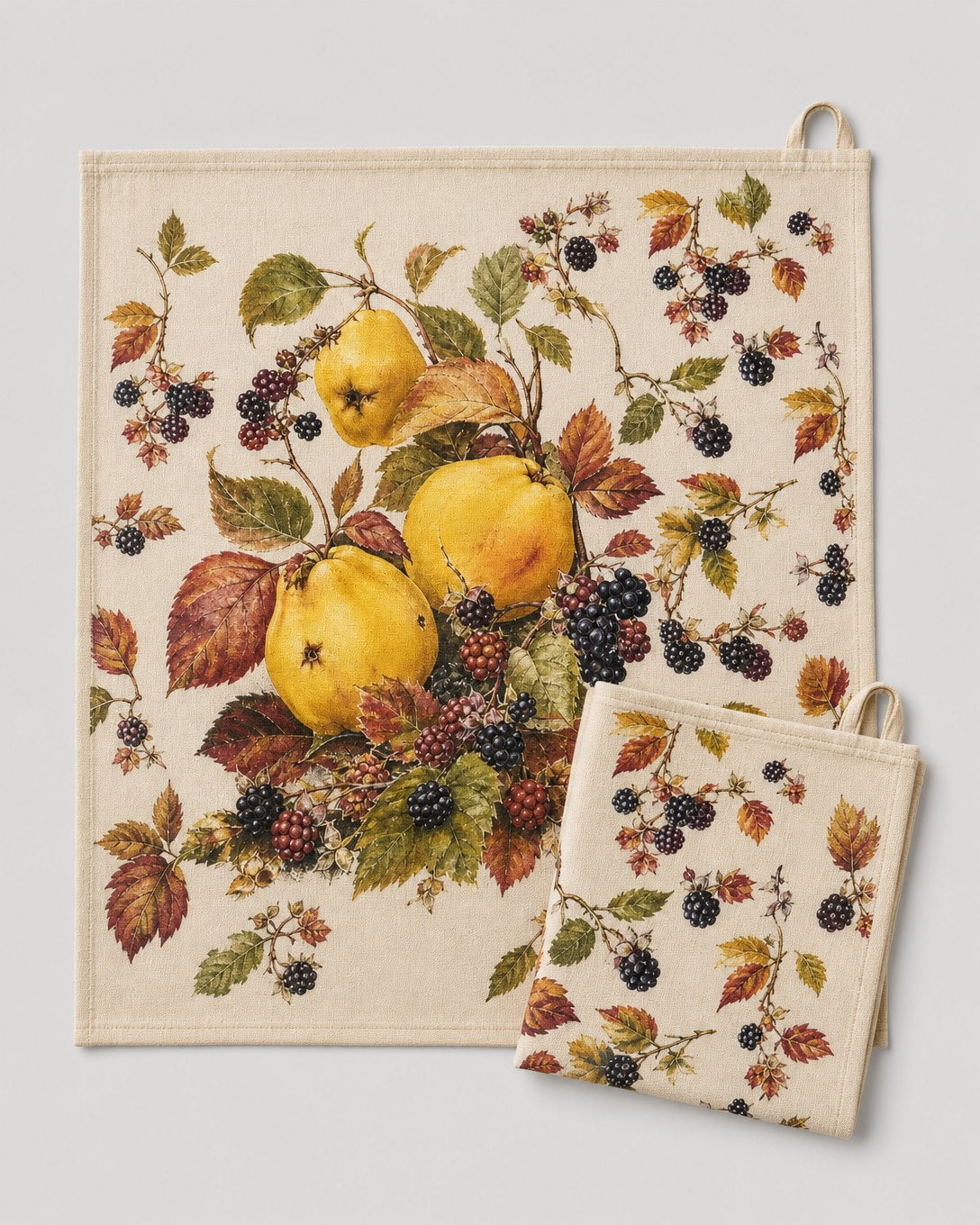 Hedgerow Quince Tea Towel Set, image 2
