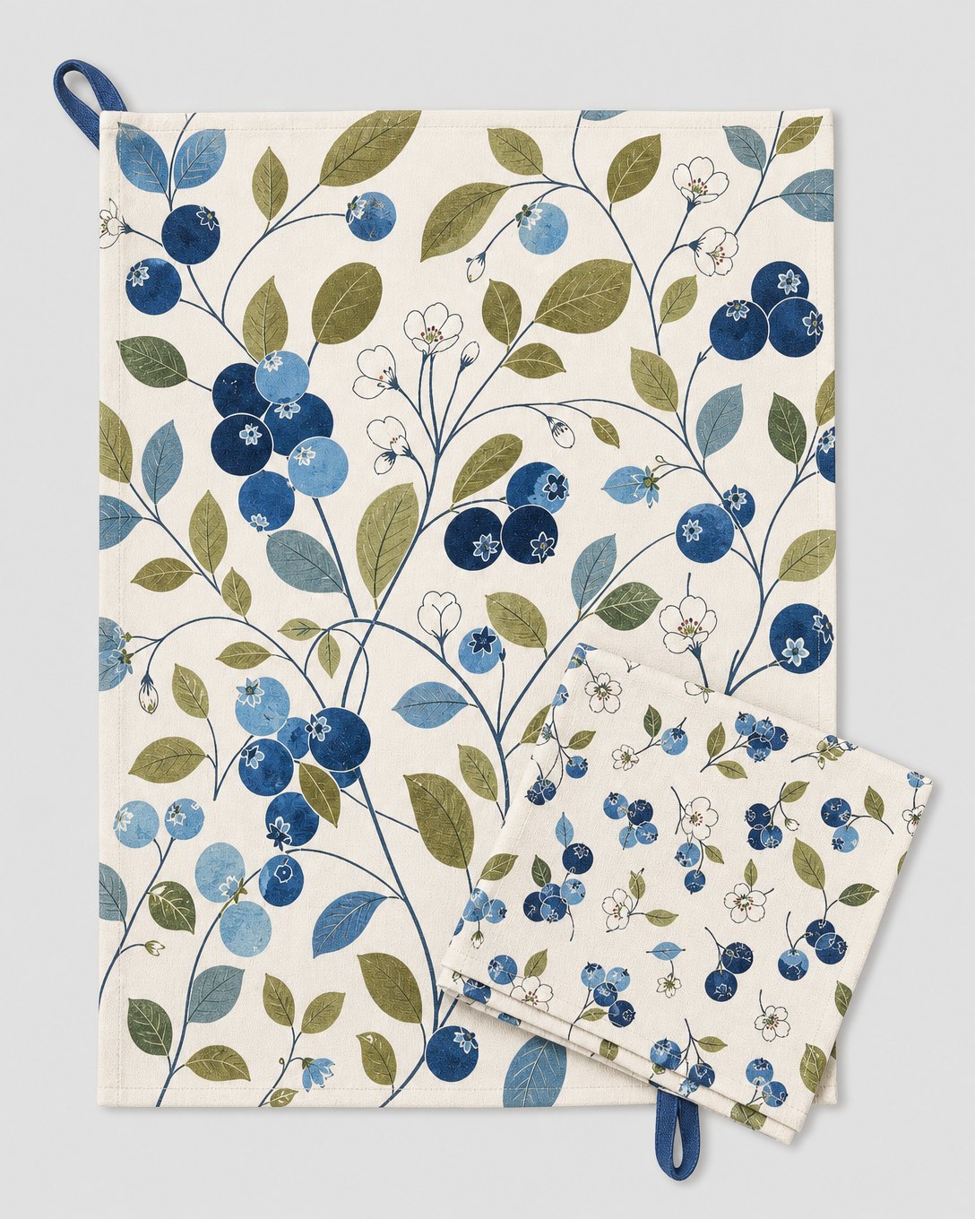 Mid-Century Blueberry Tea Towel Set, image 2
