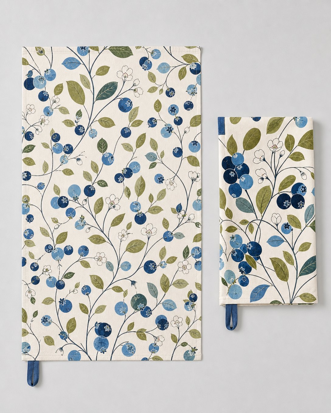 Mid-Century Blueberry Tea Towel Set, image 3