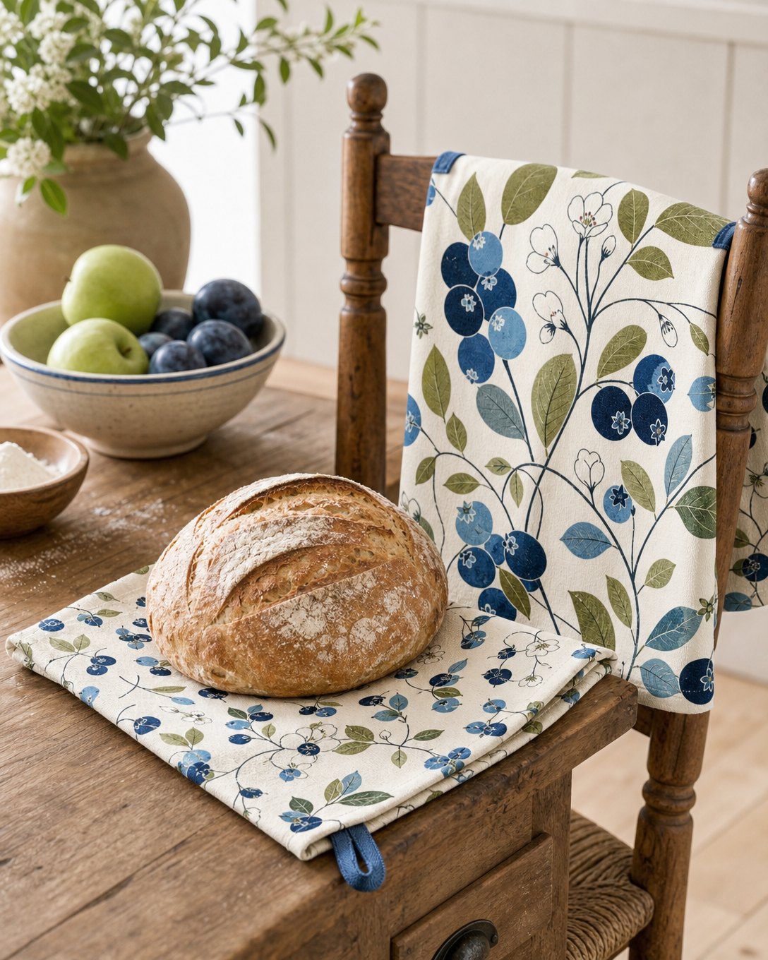 Mid-Century Blueberry Tea Towel Set, image 5