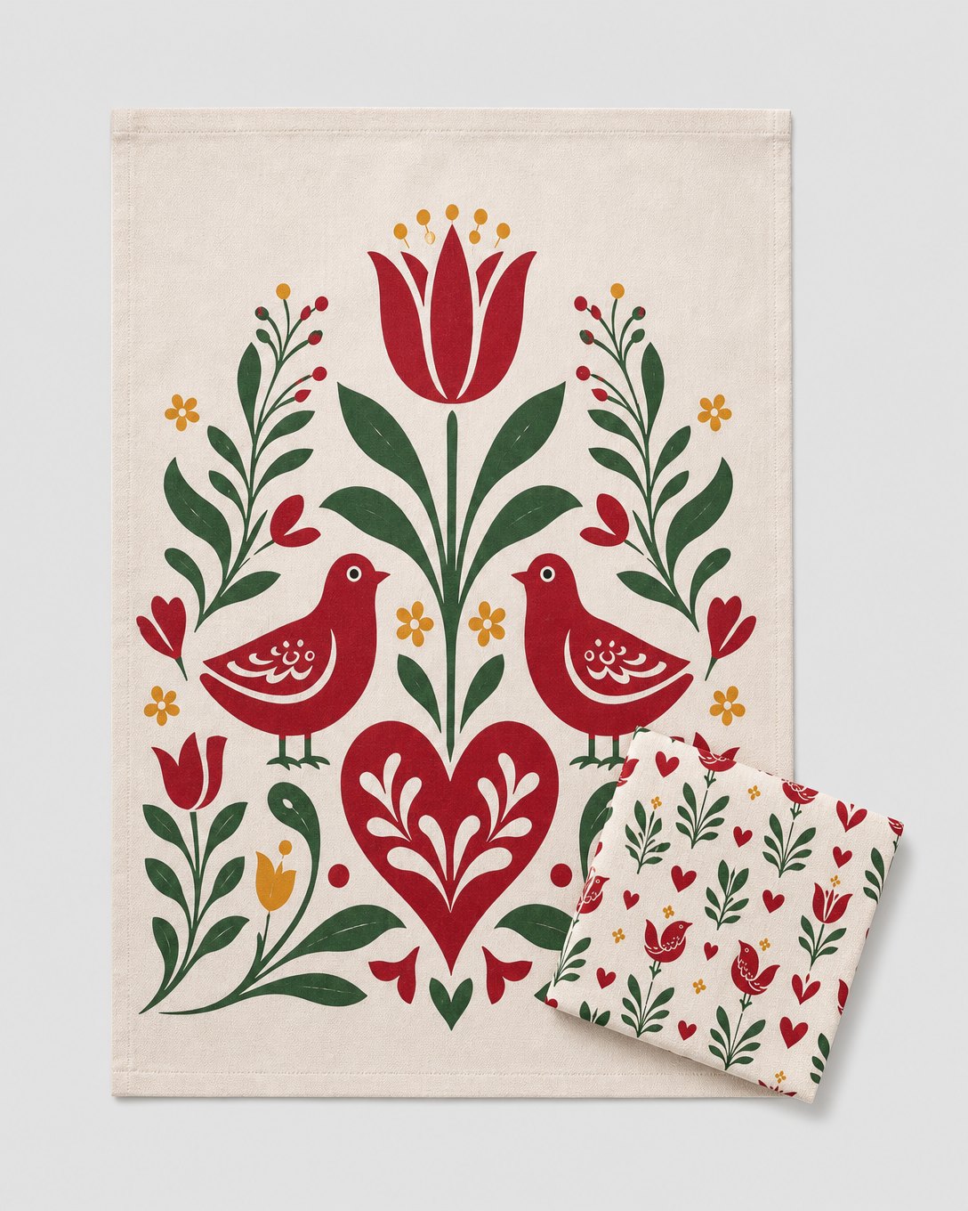 Folk Tulip Tea Towel Set, image 2