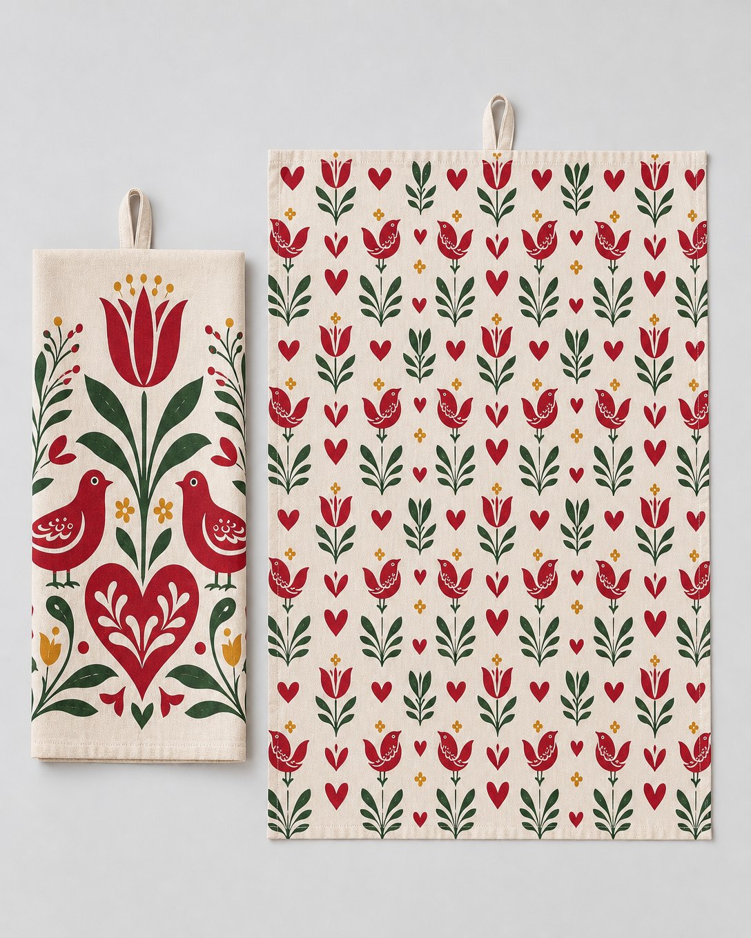 Folk Tulip Tea Towel Set, image 3