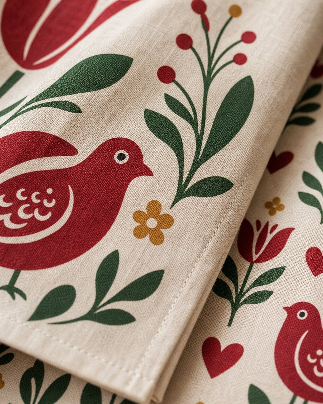 Folk Tulip Tea Towel Set, image 4