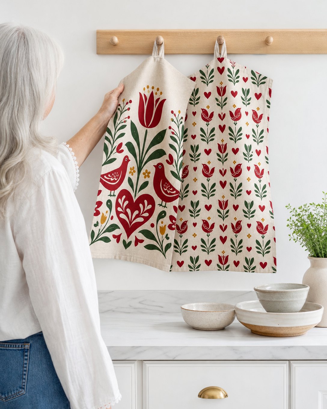 Folk Tulip Tea Towel Set, image 5