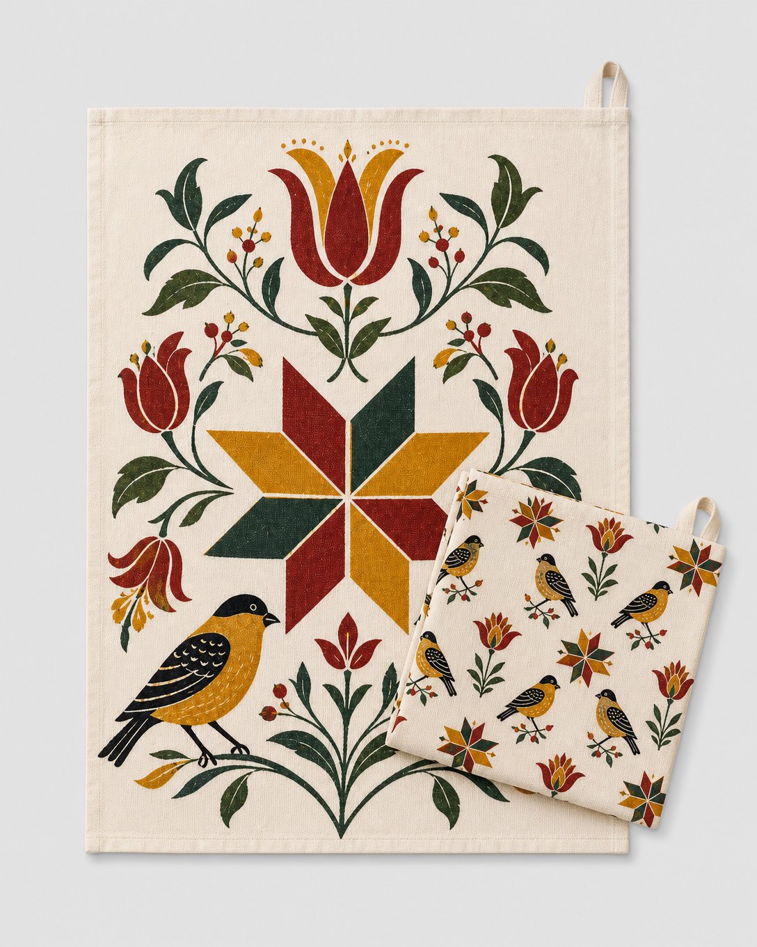 Distelfink Hex Tea Towel Set, image 2