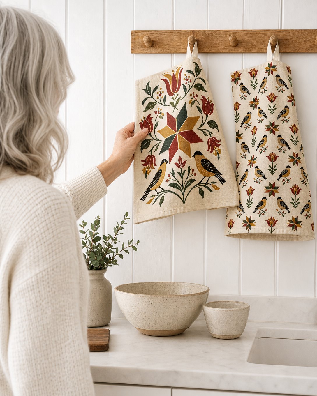 Distelfink Hex Tea Towel Set, image 5