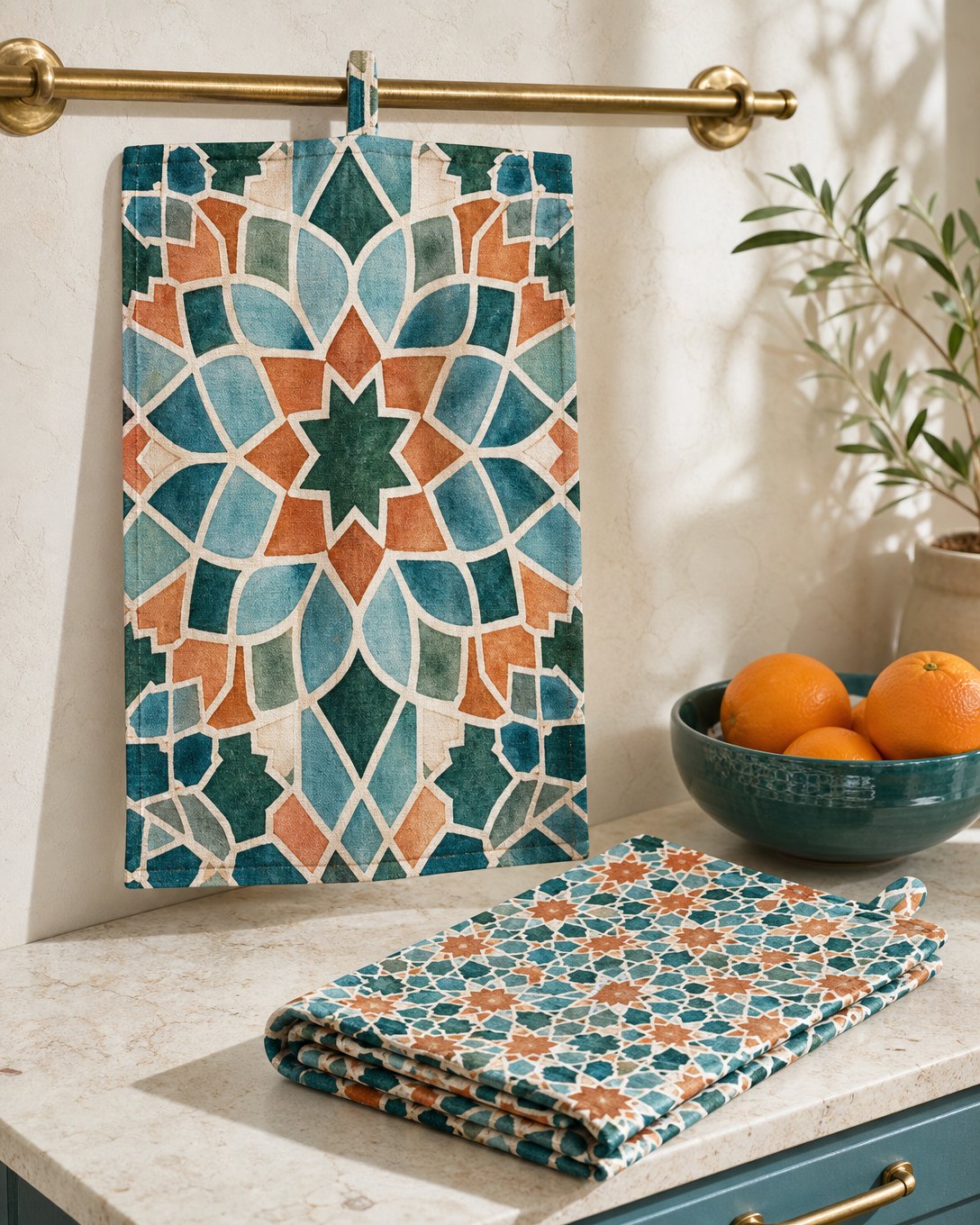 Zellige Garden Tea Towel Set, image 1
